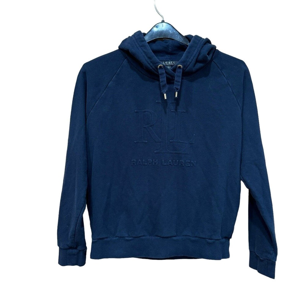 Lauren Ralph Blue Embossed Sweatshirt Top Size Small